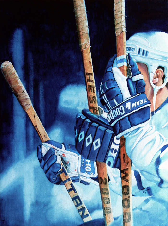 Toronto Maple Leafs hockey sticks painting