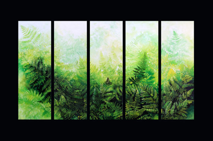nature wall mural of ferns