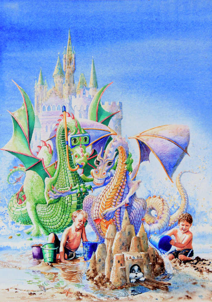 dragon castle wall mural for kids