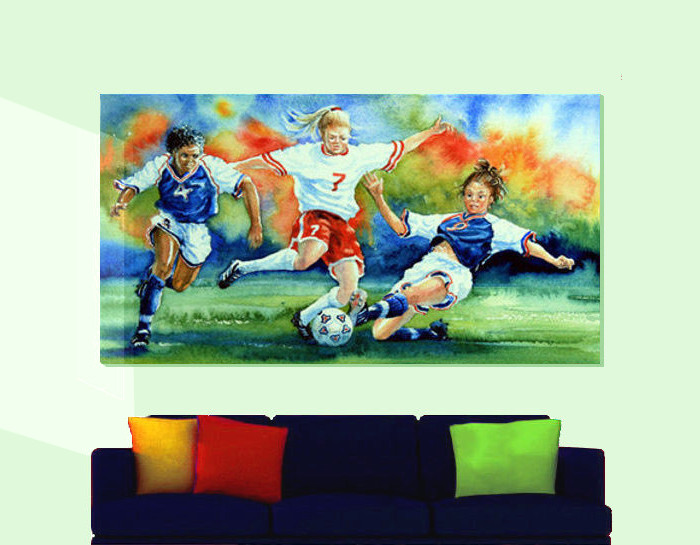 painted soccer wall mural