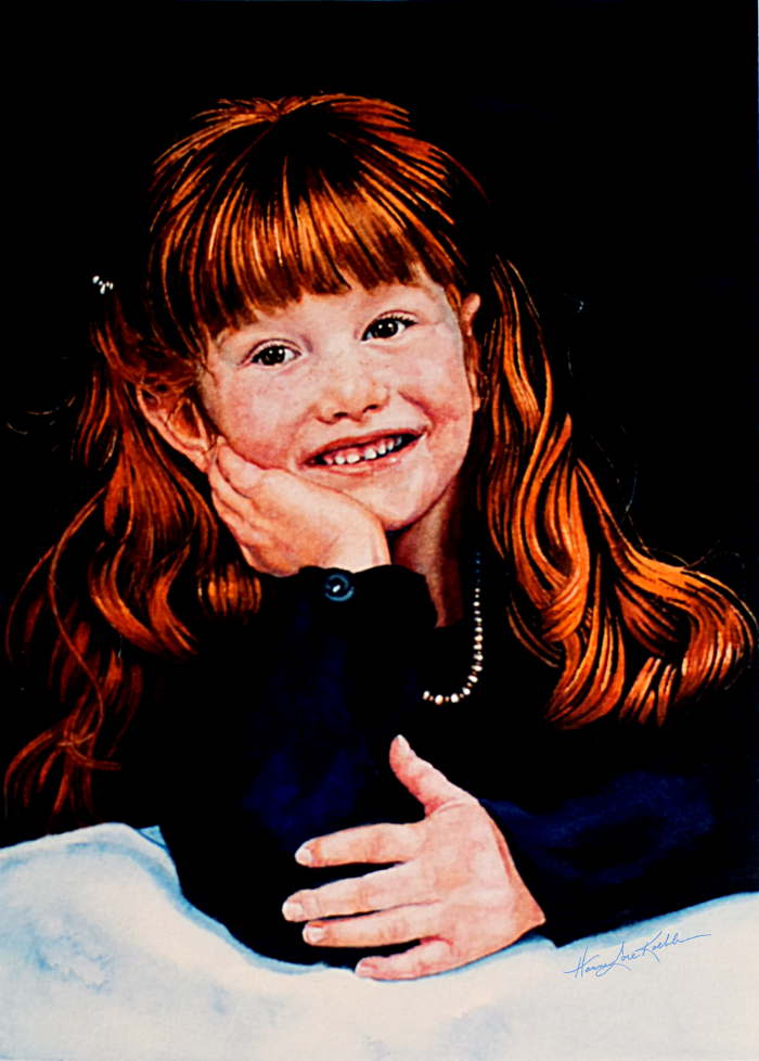 portrait painting of red-haired girl