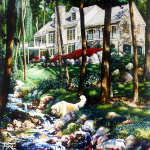 hand painted house portrait by artist