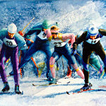 Olympic Nordic Skiing Painting
