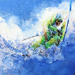 Olympic Skier Painting