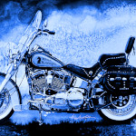 Blue Knight Biker Art