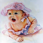 watercolor baby portrait painting