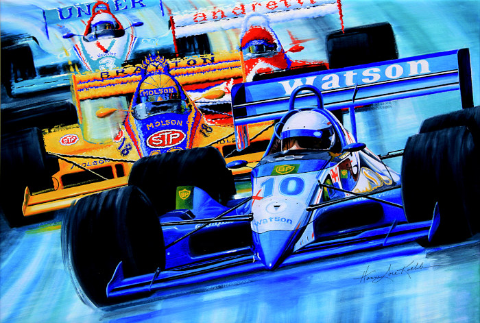 Grand Prix Formula one Auto Race painting