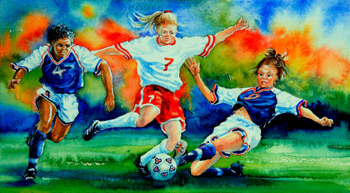 American Women soccer painting