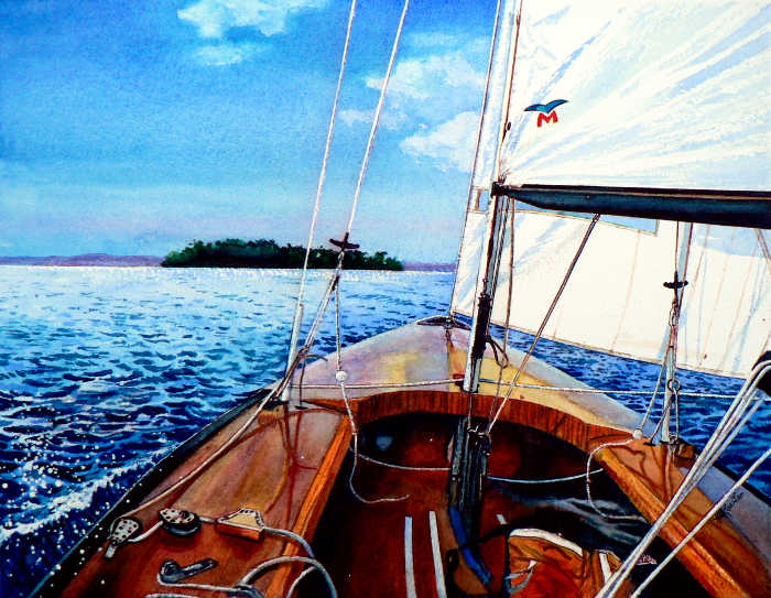 west coast island landscape painting
