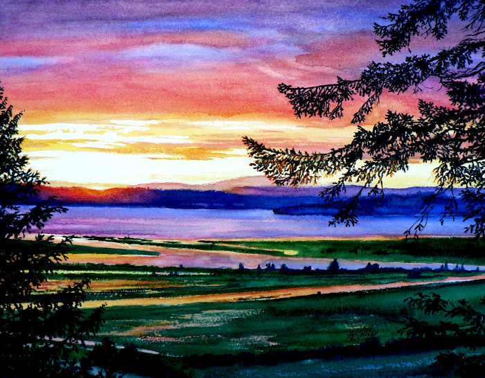 west coast sunset landscape painting