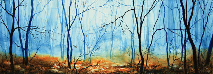 autumn forest landscape painting