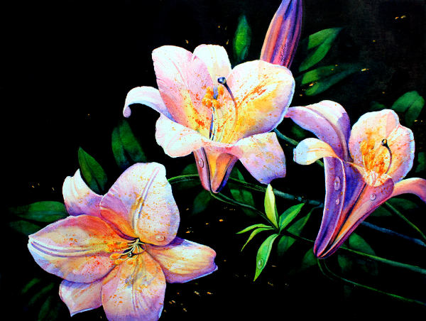 painting of lilies