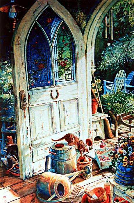 secret garden door painting
