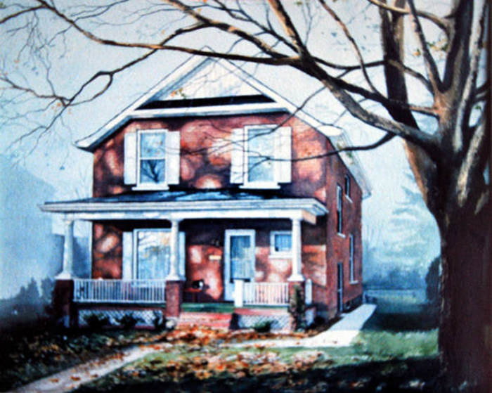 autumn home portrait painting