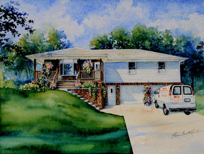 watercolor home portrait