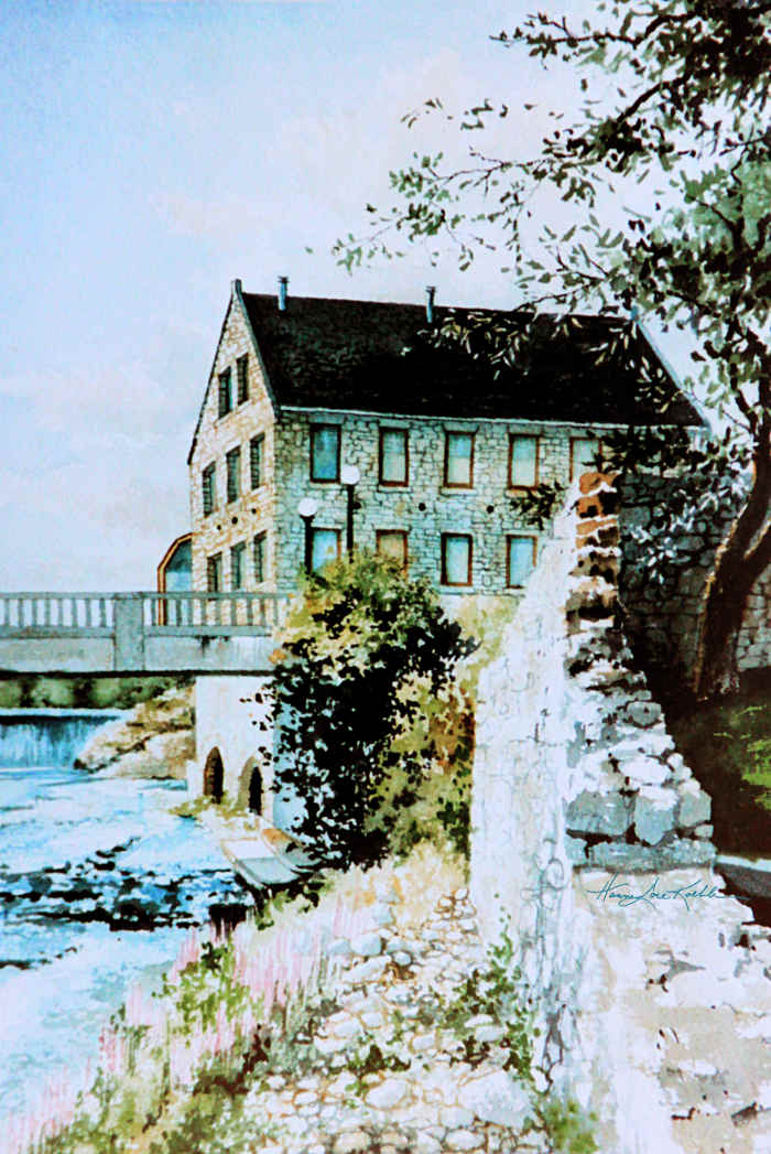 painting of The Mill in Cambridge
