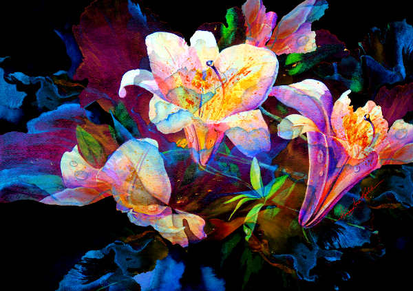 digital painting flowers