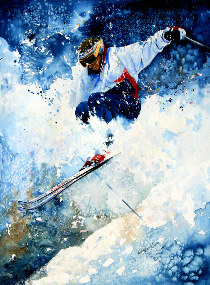 White Magic Alpine skier painting