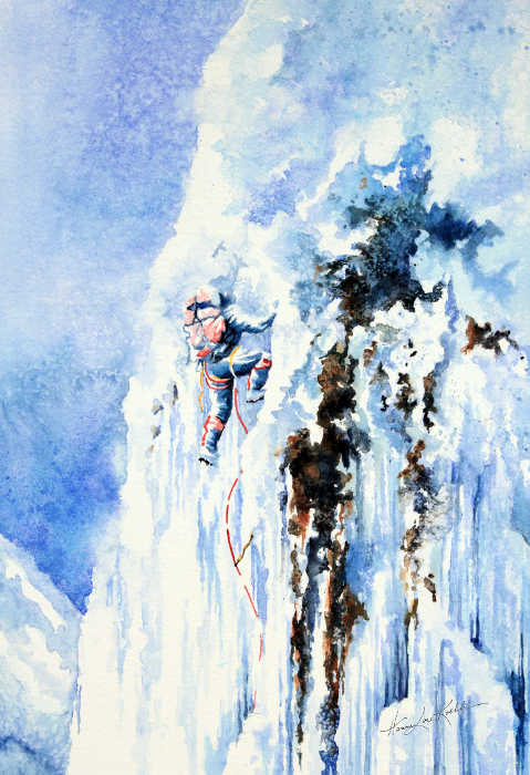 ice climber mountain climber sports art