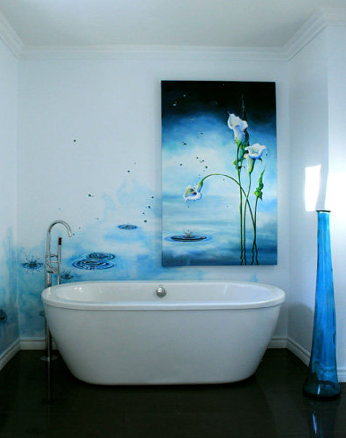 contemporary bathroom wall mural