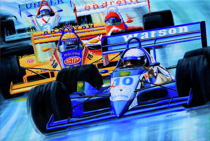 Grand Prix race car wall mural