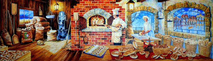 bakery wall mural