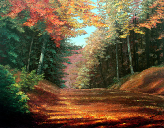 Cressman's Woods autumn painting
