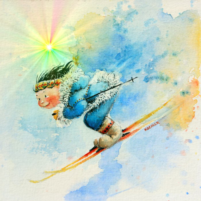 downhill skier art for kids