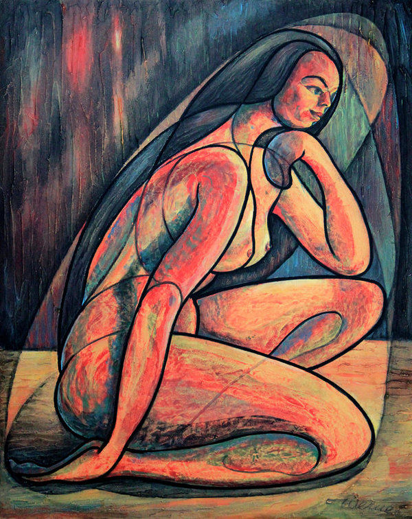 painting of woman modern