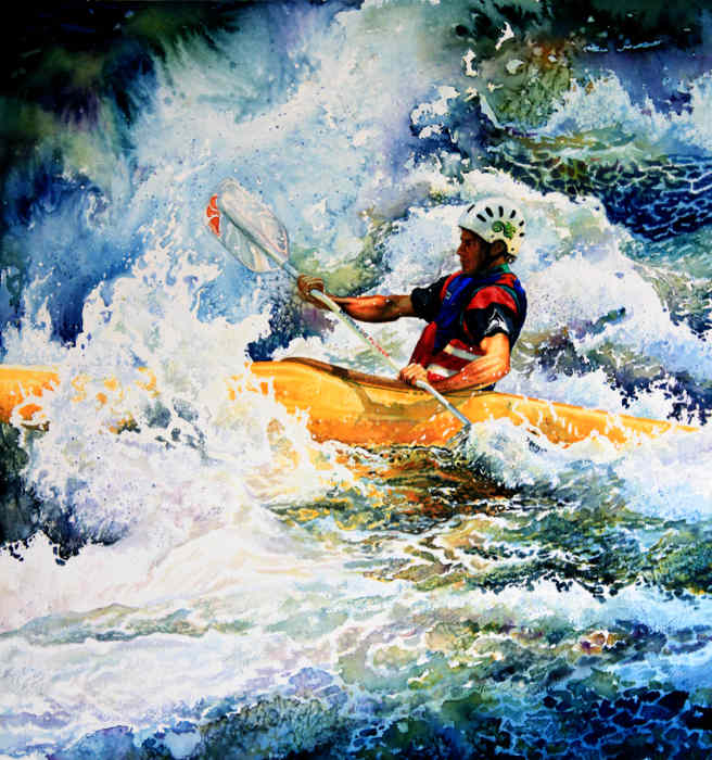 Kayaking painting