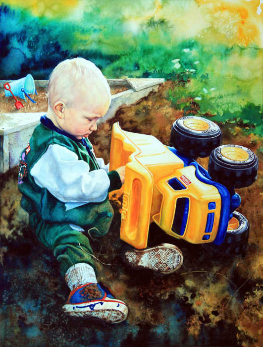 portrait of child playing