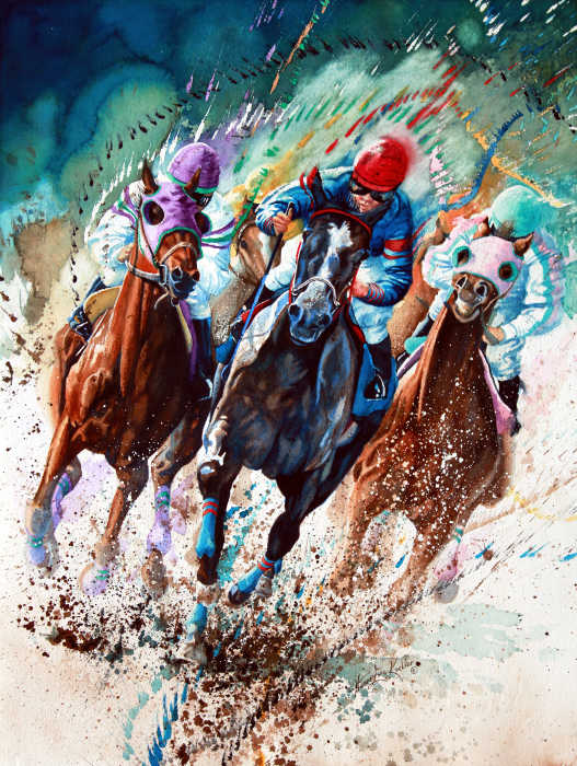 horse race painting of Kentucky Derby