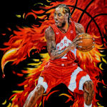 NBA Kawhi Leonard painting by sports artist
