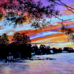 Sunset At The Lake Painting