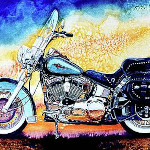 Hog Wild biker painting