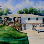 Missouri home watercolor portrait commission