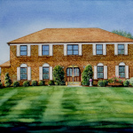 NJ Two-Storey Home Watercolor