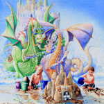 dragon castle mural for kids