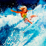surfer girl wall murals