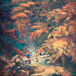 Webster's Falls waterfall oil painting