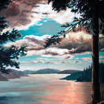 Thousand Island Sunset oil painting