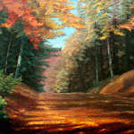 Cressman's Woods autumn woodland oil painting