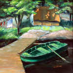 Algonquin Fishing Camp oil painting