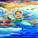 kayak painting for children
