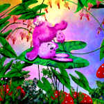 bunny sommersault painting for children