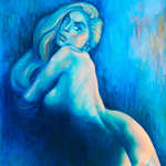 rhapsody in blue female nude oil painting