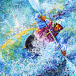 kayaking acrylic art