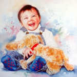 painted baby portrait