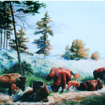 bison painting buffalo wildlife art